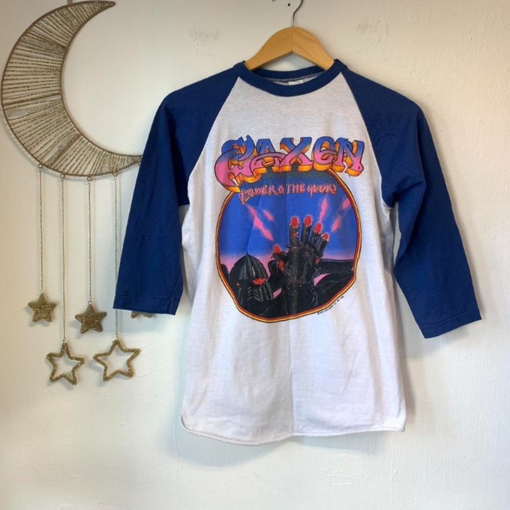 Vintage Saxon Holy Crusades Power Of The Glory Concert T-shirt Men’s L